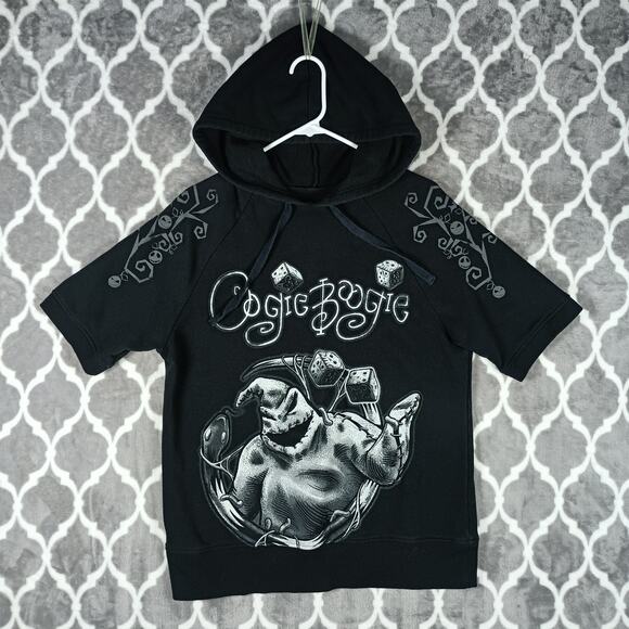 Disney Nightmare Before Christmas Oogie Boogie Hoodie Mens Medium Short Sleeve - Picture 1 of 8
